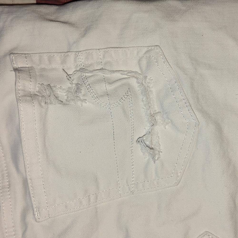 AMERICAN EAGLE OUTFITTERS Denim Distressed Mini Skirt 4 - Picture 8 of 12